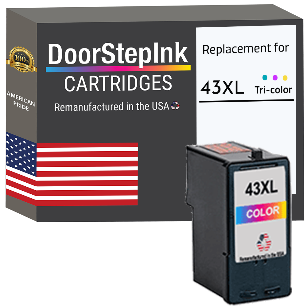 DoorStepInk for Lexmark #43XL Color Remanufactured in the USA Ink Cartridge, 18Y0143